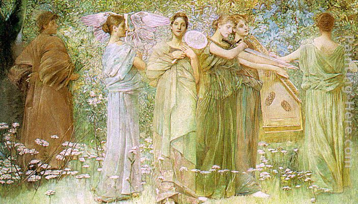 The Days painting - Thomas Wilmer Dewing The Days art painting